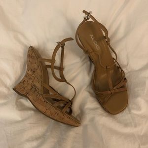 Tan Brown Wedges NWOT